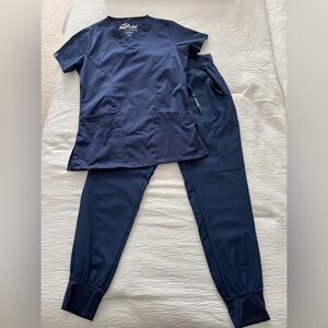 Navy Blue Scrub Set